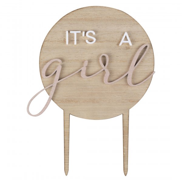 Cake Topper - Tr� - It\\\'s a girl