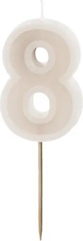Tårtljus – Siffror Grå – 8 – Tårtljus, Tårtdekorationer till kalas