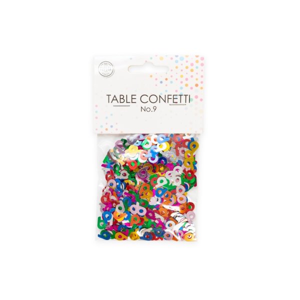 Bordskonfetti - Siffra 9 - Färgmix Metallic - 14g Bordskonfetti - Siffra 9 - Färgmix Metallic - 14g