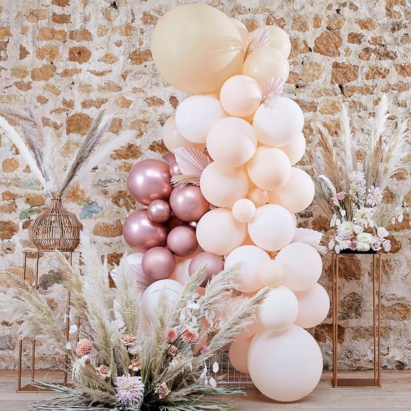 Ballongbge - Pampas - Vit/Peach/Rosguld