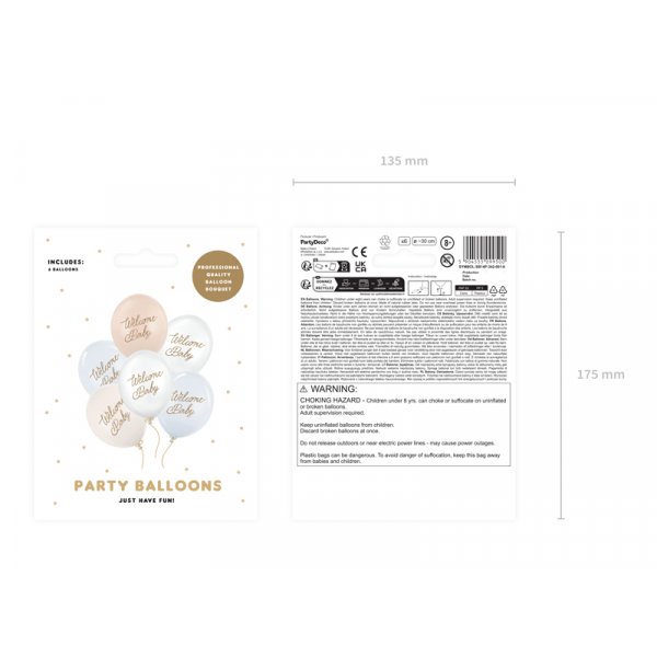 Ballonger Welcome Baby - Bl� mix - 30 cm