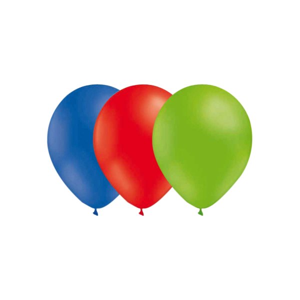 Ballonger - Mix - R�d/Limegr�n/Bl� - 15-pack