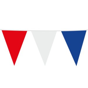 Flaggirlang - R�d/Vit/Bl� - 30x45 cm flaggor - 10 m