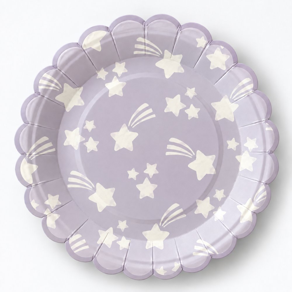 Papptallrikar- Stjärnor - 17 cm - Lavenders Blue - 8-pack - Papptallrikar till kalas
