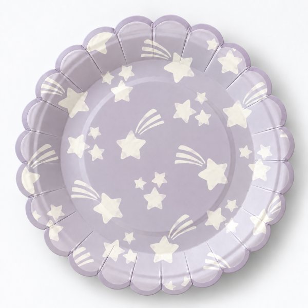 Papptallrikar- Stj�rnor - 17 cm - Lavenders Blue - 8-pack