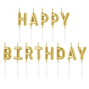 Födelsedagsljus - "Happy Birthday" - Guld Födelsedagsljus - "Happy Birthday" - Guld
