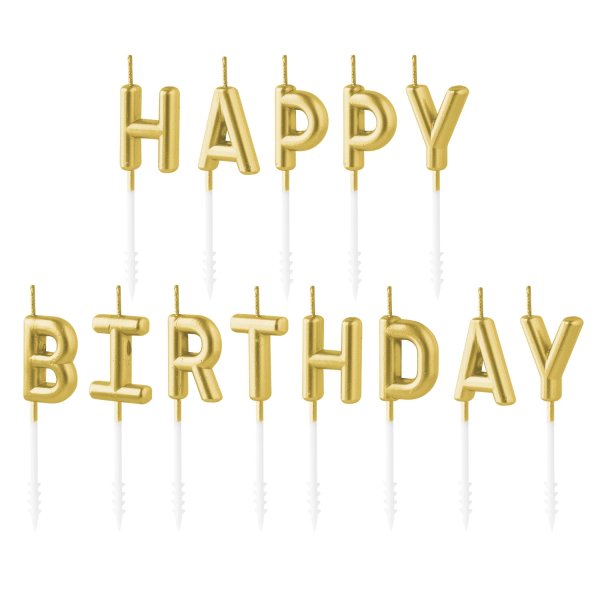 Fdelsedagsljus - \\\"Happy Birthday\\\" - Guld