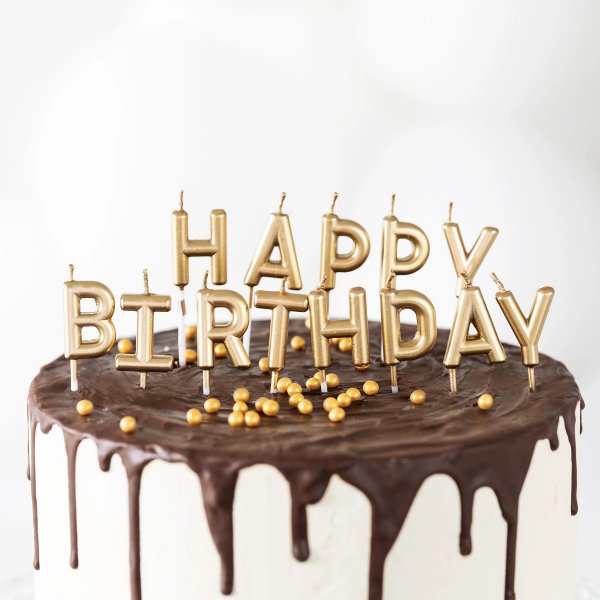 Fdelsedagsljus - \\\"Happy Birthday\\\" - Guld