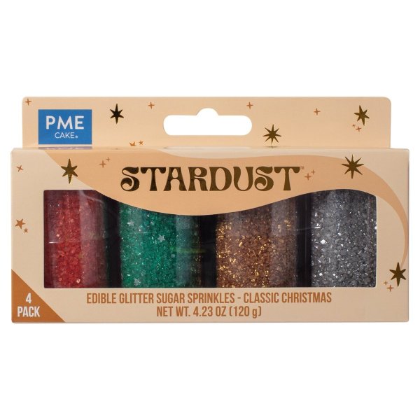 Ätbart glitter - Jul - Röd, Grön, Guld, Silver - 120 g - PME Ätbart glitter - Jul - Röd, Grön, Guld, Silver - 120 g - PME
