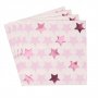 Servetter - Stars - Rosa - 16-pack