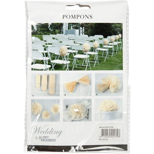 Pom pom 3-pack Kr�mvita