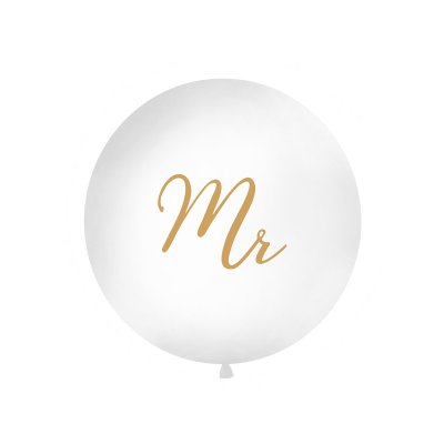 Jtteballong - Mr - Vit/Guld
