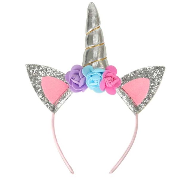Enh�rningsdr�kt barn kjol diadem vingar Silver