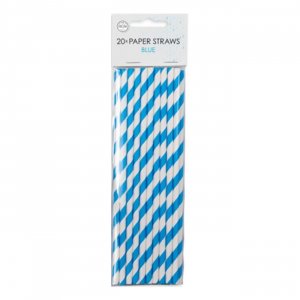 Papperssugr�r - Bl� Randiga - 20-pack