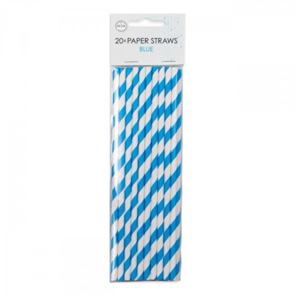 Papperssugr�r - Bl� Randiga - 20-pack