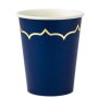 Pappmuggar - Marinbl� med guldkant - 8-pack