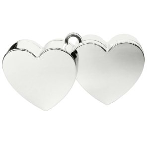 Ballongvikt - Double Heart - Silver