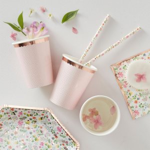 Pappmuggar - Ditsy floral - 8-pack