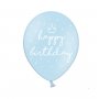 Ballonger Ljusbl� Happy Birthday