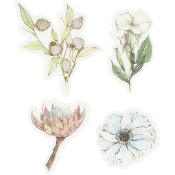 Washi stickers - blommor - stl. 25-60 mm - 30 st Washi stickers - blommor - stl. 25-60 mm - 30 st
