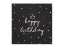 Servetter - \\\"Happy Birthday\\\" Svart