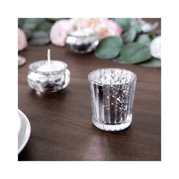 Ljuslykta Glas, Silver – Fyndhörnan