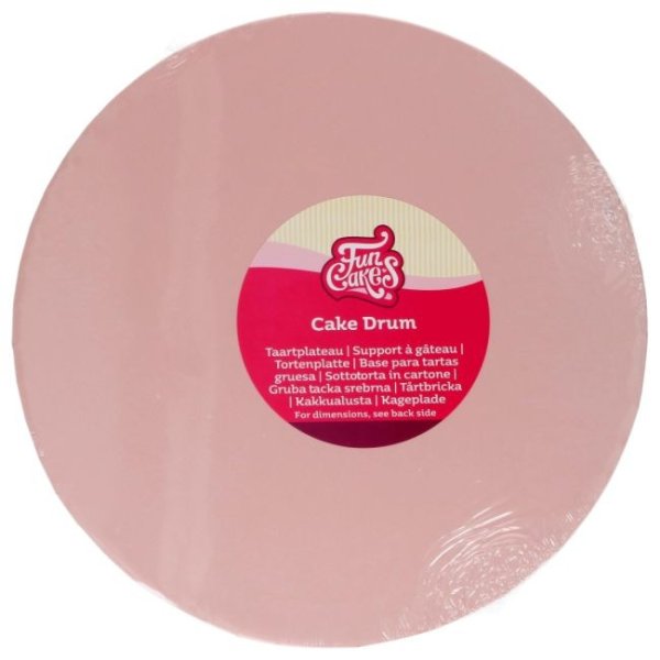 T�rtbricka Tjock - Rosa Pastell - 25 cm - FunCakes