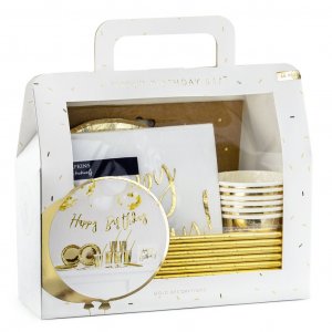 Dekorationsbox - Happy Birthday - Guld