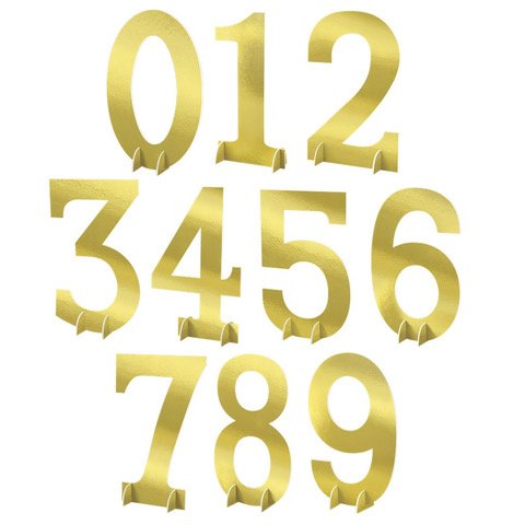 Dekorationssiffra - 66 cm - Guld
