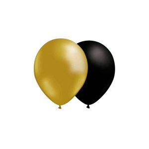 Ballonger - Mix - Guld/Svart - 10-pack