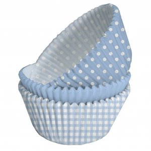 Minimuffinsformar - Ljusbl�  - 3 varianter - 60-pack