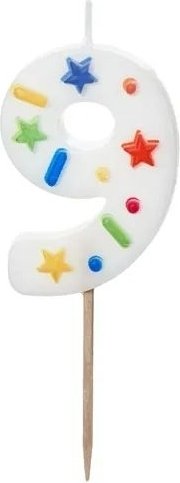 Sifferljus – Sprinkles – 9 – Tårtljus, Tårtdekorationer till kalas