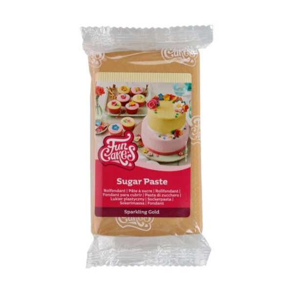 Sugarpaste/Sockerpasta - Sparkling Gold - FunCakes - 250g