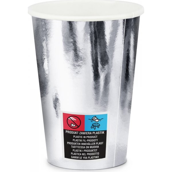 Pappmuggar - Metallic - Silver - 6-pack Pappmuggar - Metallic - Silver - 6-pack