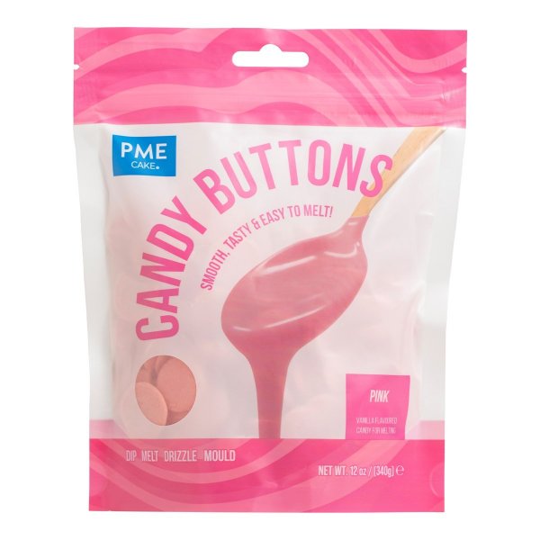 Candy Buttons - Rosa - PME - 340g