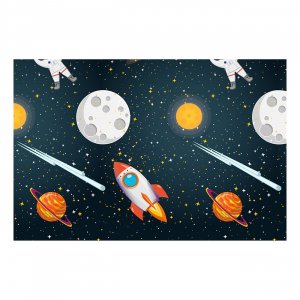 Bordsduk Rymdkalas - �terbrukbar plast 120x180 cm