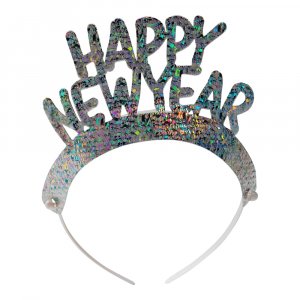 Diadem - Happy New Year - Holografiskt Silver - 6-pack