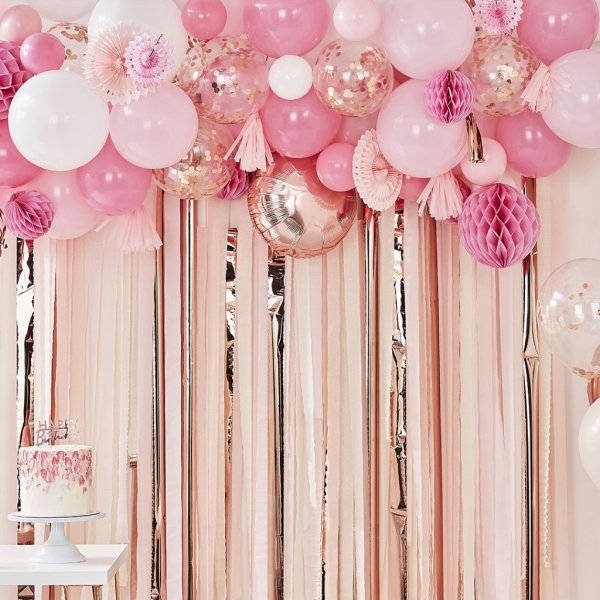 Draperi - Streamers - Rosa/Roséguld Draperi - Streamers - Rosa/Roséguld