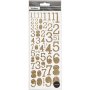 Glitterstickers - guld - siffror - 10x24 cm - 2 ark