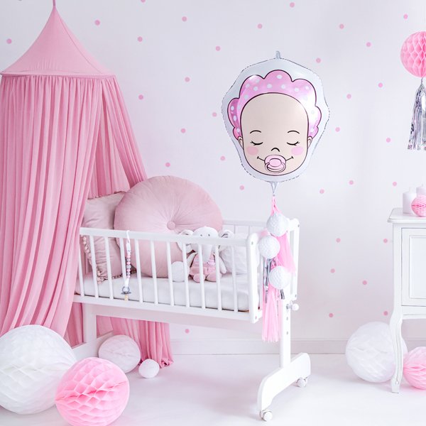 Folieballong - Babyface - Rosa