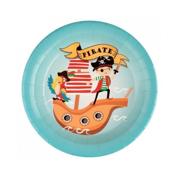 Papperstallrikar Barnkalas Pirattema 10-pack