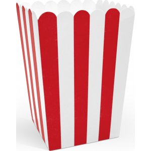 Popcornboxar - Rd/vit - 6-pack