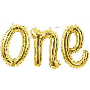 Folieballong - One - Guld Folieballong - One - Guld