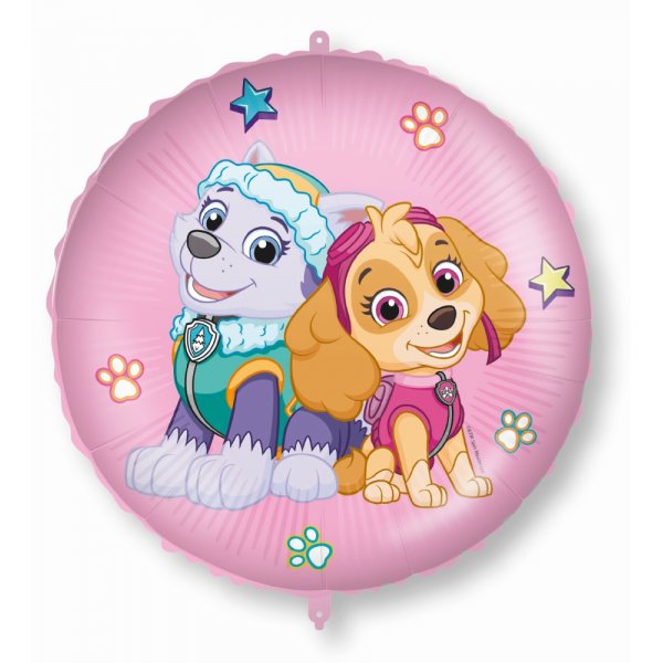 Folieballong - Paw Patrol - Skye & Everest - Rund - 46 cm