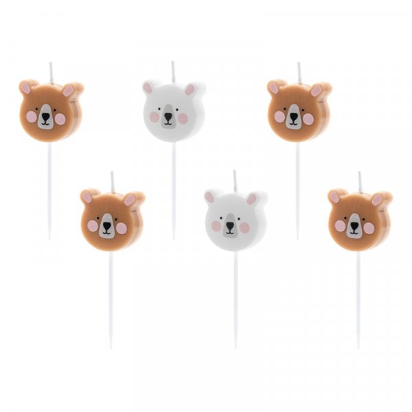 Tårtljus - Birthday Bear - 6-pack Tårtljus - Birthday Bear - 6-pack