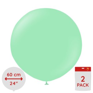 Ballonger enf�rgade - Premium 60 cm - Mint Green - 2-pack