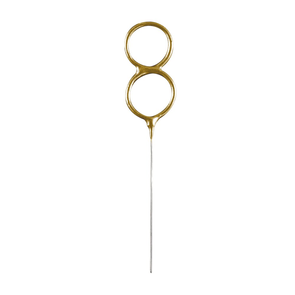 Tomtebloss - Siffra - Guld - Siffra: 8 - Tomtebloss & Isfacklor, Cake Toppers