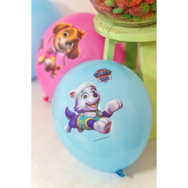 Ballonger med tryck - Rosa/Bl�- Paw Patrol - 6-pack