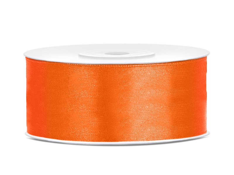 Satinband – Orange – (Bredd: 25 mm) – 25 meter – Satinband, Band & Snören till bröllop