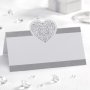 Placeringskort - 50-pack - Vintage Romance Vit/Silver